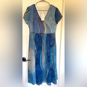 Blue swirl Dressy Dress